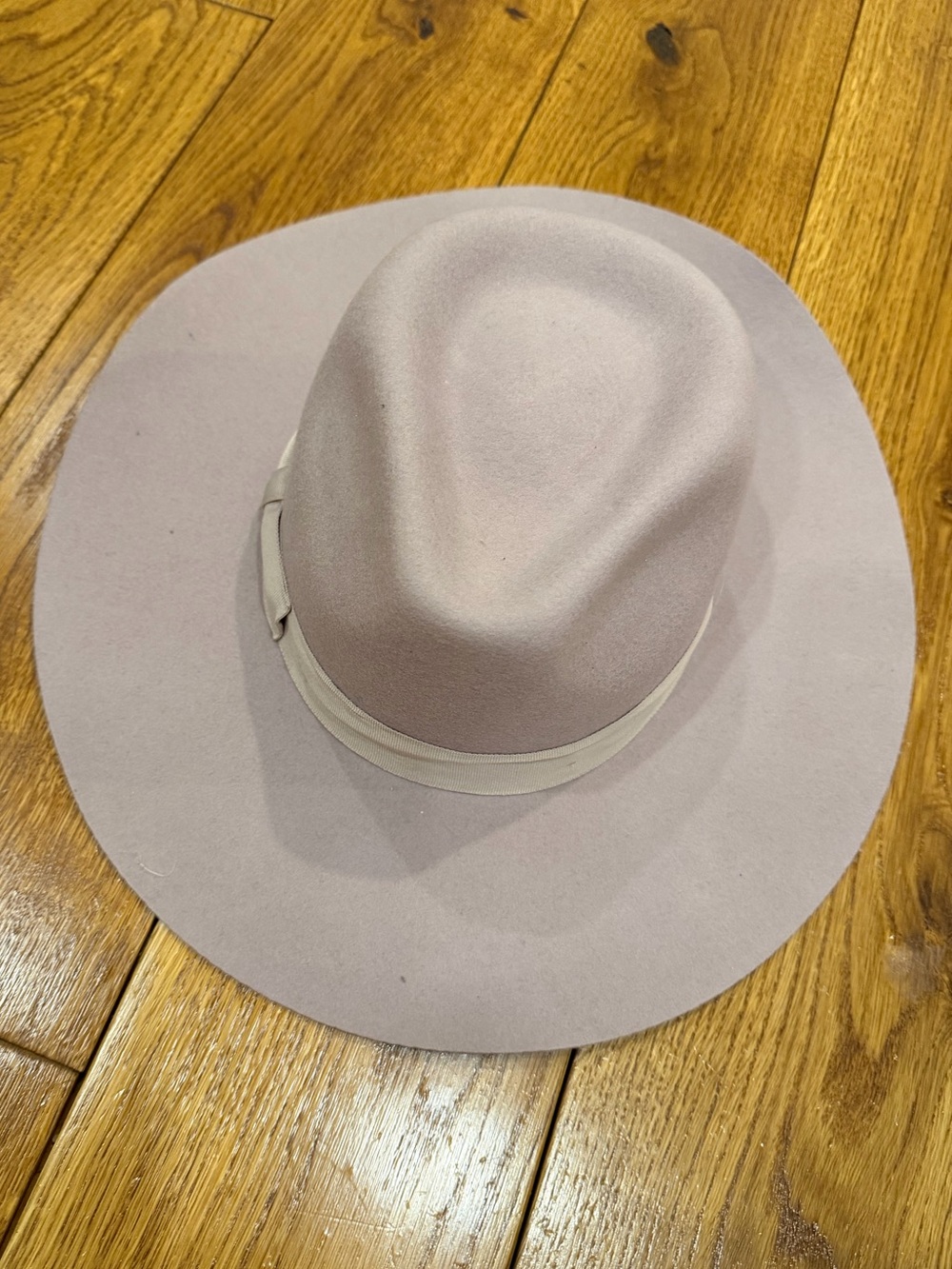 100% Wool Beige Wide Brim Rancher Fedora Hat Neutral OS